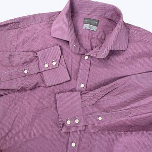 Thomas Dean Men's Long Sleeve Button Front Shirt Size‎ XL Check Pattern